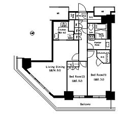 キャナルスクウェア豊洲 2LDKの間取図画像
