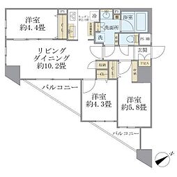 ロアール茅場町 3LDKの間取図画像
