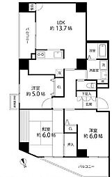 T'sgarden東陽町 3LDKの間取図画像