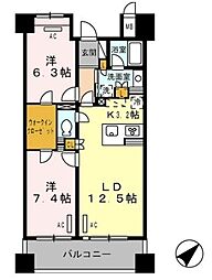 ロイヤルパークス豊洲 2LDKの間取図画像