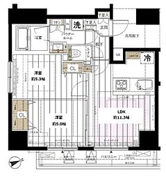 メインステージ新橋 2DKの間取図画像