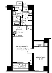アクシアフォレスタ麻布 1LDKの間取図画像