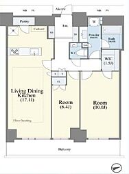WComfortTowersWEST 2LDKの間取図画像