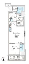 Parknadefit南青山Garden 1LDKの間取図画像
