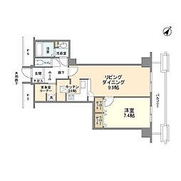 トルナーレ日本橋浜町トルナーレタワー 1LDKの間取図画像
