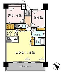ロイヤルパークス豊洲 2LDKの間取図画像