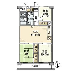 セントラルグリーンハイツ 3LDKの間取図画像