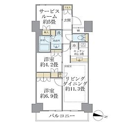 Brilliaist東雲キャナルコート 2SLDKの間取図画像
