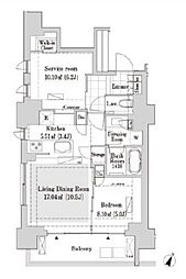 リブクオーレ神保町 1SLDKの間取図画像