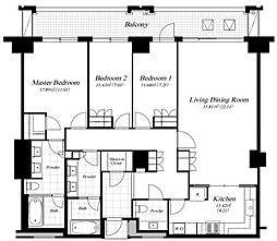 麻布第一マンションズ 3LDKの間取図画像