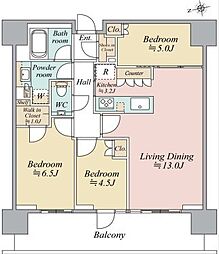 リビオタワー品川 3LDKの間取図画像