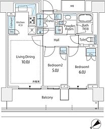 HARUMIFLAGSUNVillageD棟 2LDKの間取図画像