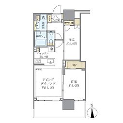 グランシテイタワー月島 2LDKの間取図画像