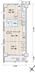 エスティメゾン豊洲レジデンスE棟 2LDKの間取図画像
