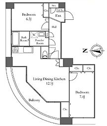 リバーシティ21イーストタワーズ2 2LDKの間取図画像