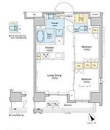 プラウドフラット清澄通り 2LDKの間取図画像