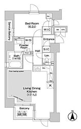 コンフォリア赤坂 1LDKの間取図画像