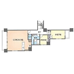 虎ノ門ガーデン 2LDKの間取図画像