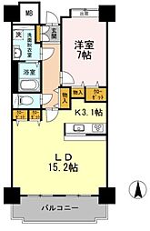 品川シーサイドビュータワー1 1LDKの間取図画像
