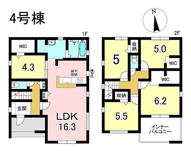 4号棟　5LDK+S　土地面積137.27m2　建物面積115.31m2