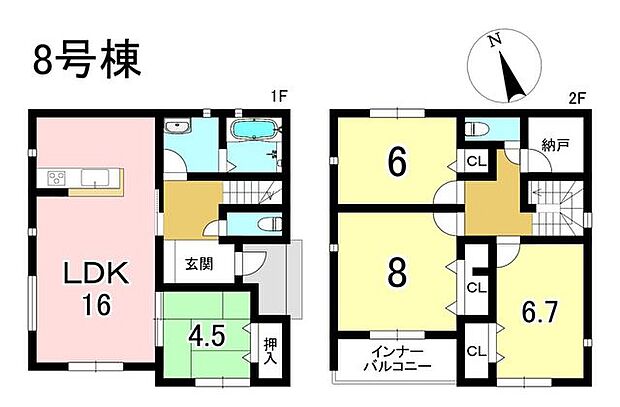 8号棟 4LDK+S 土地面積248.00m2 建物面積103.30m2