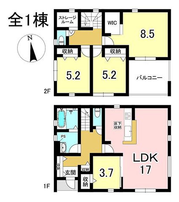 4LDK+S 土地面積139.48m2 建物面積108.48m2