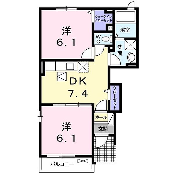 サニーヒルズK3 101｜千葉県野田市清水(賃貸アパート2DK・1階・44.75㎡)の写真 その2