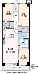 グランシティ湘南海岸2ガレリアプラージュ 3LDKの間取図画像