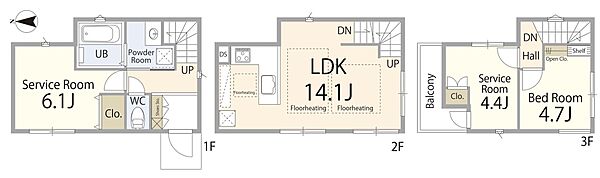 【建物プラン例】建物価格2000円、建物面積69.25m2