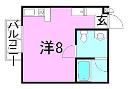 ユタカ・ハイツ ワンルームの間取図画像