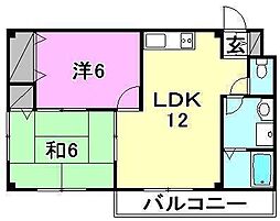 ベルク．カネキ 3階2LDKの間取り