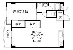 ビージョイマンション5号館 1LDKの間取図画像