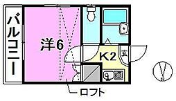 メゾン和泉北 1Kの間取図画像