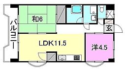 アルディナ内宮 2LDKの間取図画像