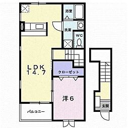 ウインド・ヒル1 1LDKの間取図画像