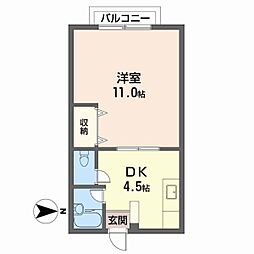 アクティブ竹原 1DKの間取図画像