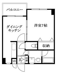 大進第五ハイツ 1LDKの間取図画像