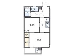 レオパレスエステート千舟 2Kの間取図画像