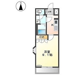 シェルル南方 1Kの間取図画像