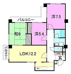 ロイヤルメゾン岩崎町 3LDKの間取図画像