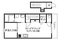 BELGRAVIA 鎌田駅前 PREMIUM 2階1LDKの間取り
