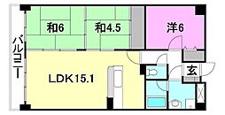 いよてつロフティ郡中 3階3LDKの間取り