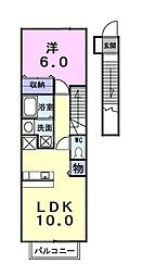 メアリー・ローズ3 1LDKの間取図画像