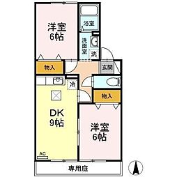 エクレールSYOUA 2DKの間取図画像