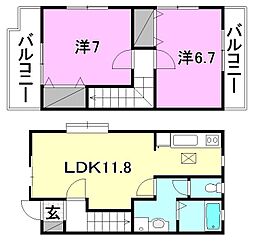 フォンテーヌパルクＭ　Ｂ棟 101 号室 1階2LDKの間取り