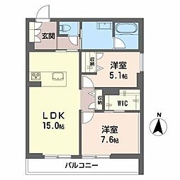 アヴァンセ 2LDKの間取図画像