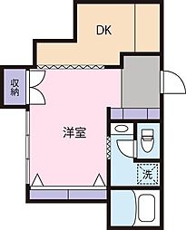 ドリームスクェアーかやまち 201 号室 2階1DKの間取り
