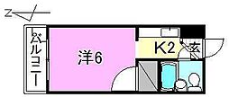 大沢ビル 1Kの間取図画像