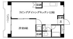 AquaLuce 1LDKの間取図画像