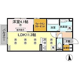 Maison Blanche 203 号室 2階1LDKの間取り